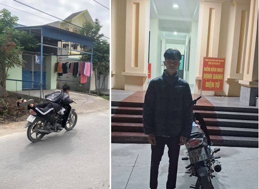 Công an huyện Thủy Nguyên xử lý học sinh lớp 11 nằm trên xe mô tô và điều khiển xe